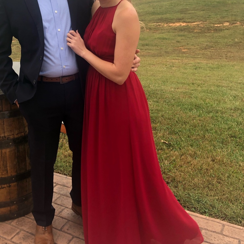 David’s Bridal Red Bridesmaid Dress